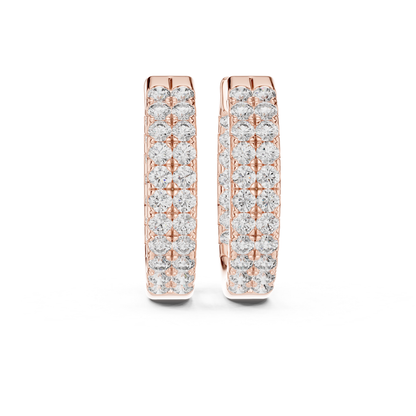 Front view rose gold diamond hoop earrings
Rose gold hoop earrings with round diamonds
Round diamond rose gold hoop earrings
Front view diamond hoops in rose gold
Luxury rose gold hoop earrings with diamonds
Elegant rose gold diamond hoop earrings
Fine rose gold hoops with round diamonds
Modern rose gold diamond hoop earrings
Stylish rose gold hoop earrings with diamonds
Double row diamond rose gold hoop earrings