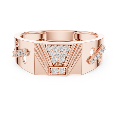 Geometric diamond rose gold band ring
Rose gold ring with diamond cluster center
Diamond rose gold band with angular details
Wide rose gold ring featuring geometric design
Contemporary rose gold band with diamond accents
Textured rose gold ring with diamond pattern
Modern rose gold band showcasing diamond cluster
Polished rose gold ring with geometric centerpiece
Structured rose gold band with diamond details
Architectural rose gold ring with diamond accents
