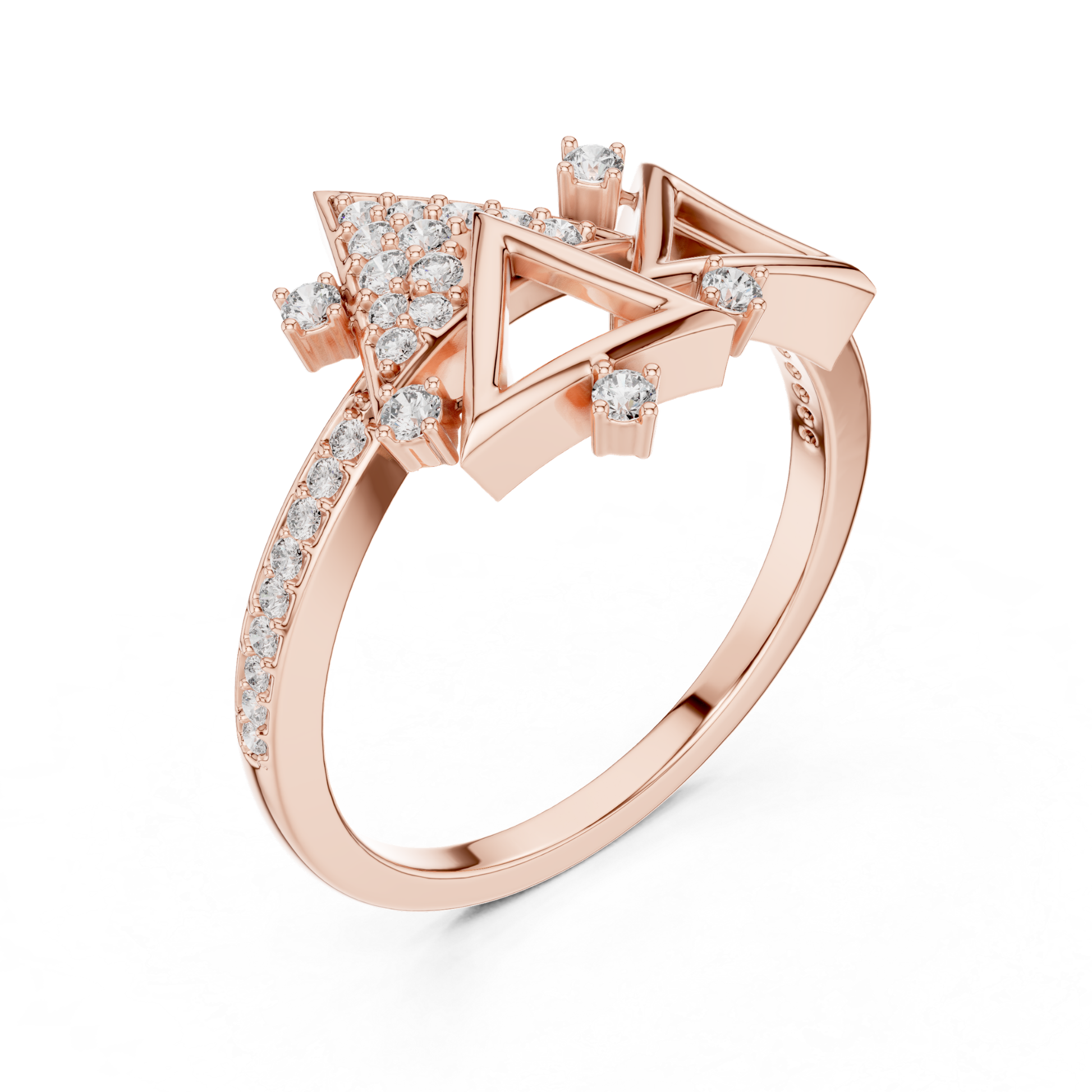 Rose gold triangle diamond ring for women
Elegant rose gold ring with round diamonds
Luxury geometric diamond ring in rose gold
Womens rose gold diamond fashion ring
Designer triangle diamond ring in rose gold
Premium rose gold ring with sparkling diamonds
Stylish geometric rose gold diamond ring
Fine jewelry triangle ring with round diamonds
Glamorous rose gold diamond statement ring
Rose gold ring with modern triangle design