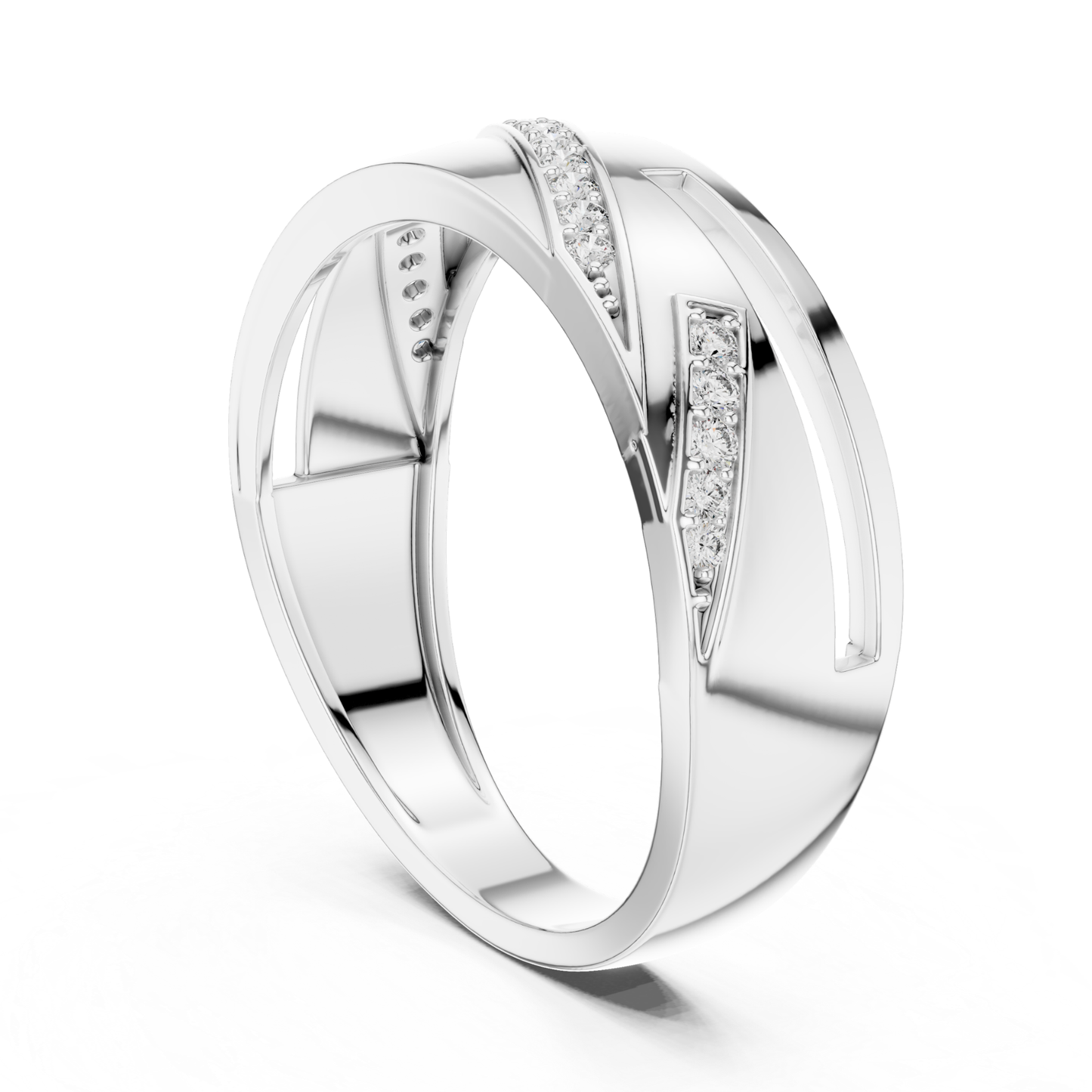 Front view white gold ring with round diamonds
White gold diamond fashion ring for women
Luxury white gold geometric diamond ring
Elegant white gold ring with pave diamonds
Modern white gold statement ring design
Stylish white gold open pattern diamond ring
Premium white gold round diamond band
Fine jewelry white gold designer ring
Contemporary white gold ring with sleek style
Beautiful white gold diamond ring front angle
