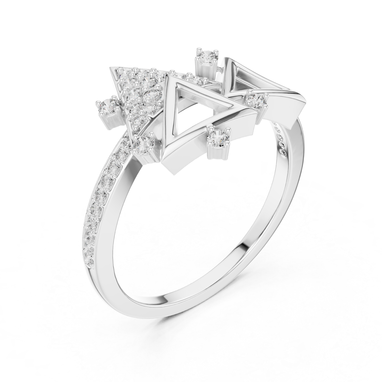 White gold triangle diamond ring for women
Elegant white gold ring with round diamonds
Luxury triangle diamond ring in white gold
Womens white gold diamond fashion ring
Designer triangle ring with sparkling diamonds
Premium white gold geometric diamond ring
Stylish white gold triangle ring design
Fine jewelry triangle ring with round diamonds
Glamorous white gold diamond statement ring
White gold ring with modern triangle design