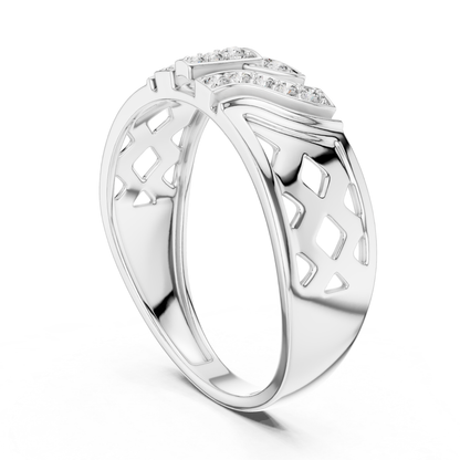 Open gallery diamond white gold ring
White gold ring with geometric cutout details
Diamond white gold band from rear angle
Contemporary white gold ring with openwork pattern
Wide white gold band featuring diamond accents
Sculpted white gold ring with geometric openings
Modern white gold band with decorative cutouts
Polished white gold ring showcasing open gallery design
Architectural white gold band with diamond details
Tapered white gold ring with geometric pattern