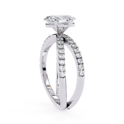 Oval diamond ring side profile
White gold oval diamond ring
Oval center diamond engagement ring
Diamond ring with split band design
Oval diamond ring with accent stones
Fine jewelry oval diamond ring
Bridal oval diamond ring profile
Oval diamond ring studio view
Classic oval diamond ring style
Premium oval diamond engagement ring