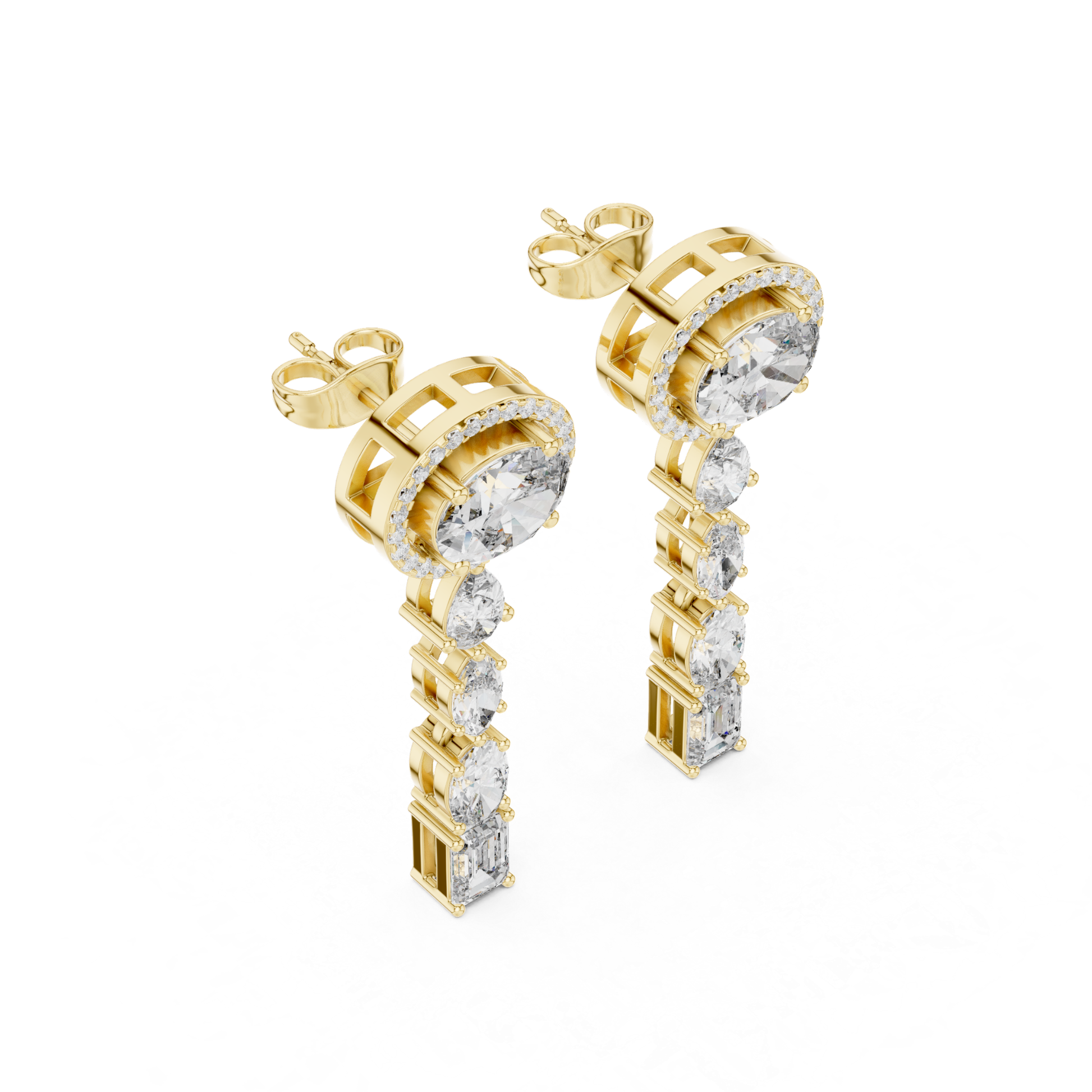 Yellow gold oval halo drop earrings with diamonds
Oval diamond halo earrings with linear design
Yellow gold dangle earrings with mixed diamond cuts
Oval halo and emerald cut diamond earrings
Multi stone diamond drop earrings in yellow gold
Yellow gold halo earrings with diamond drops
Oval center diamond dangle earrings for women
Yellow gold designer diamond drop earrings
Diamond linear earrings with oval halo top
Yellow gold elegant diamond drop earrings
