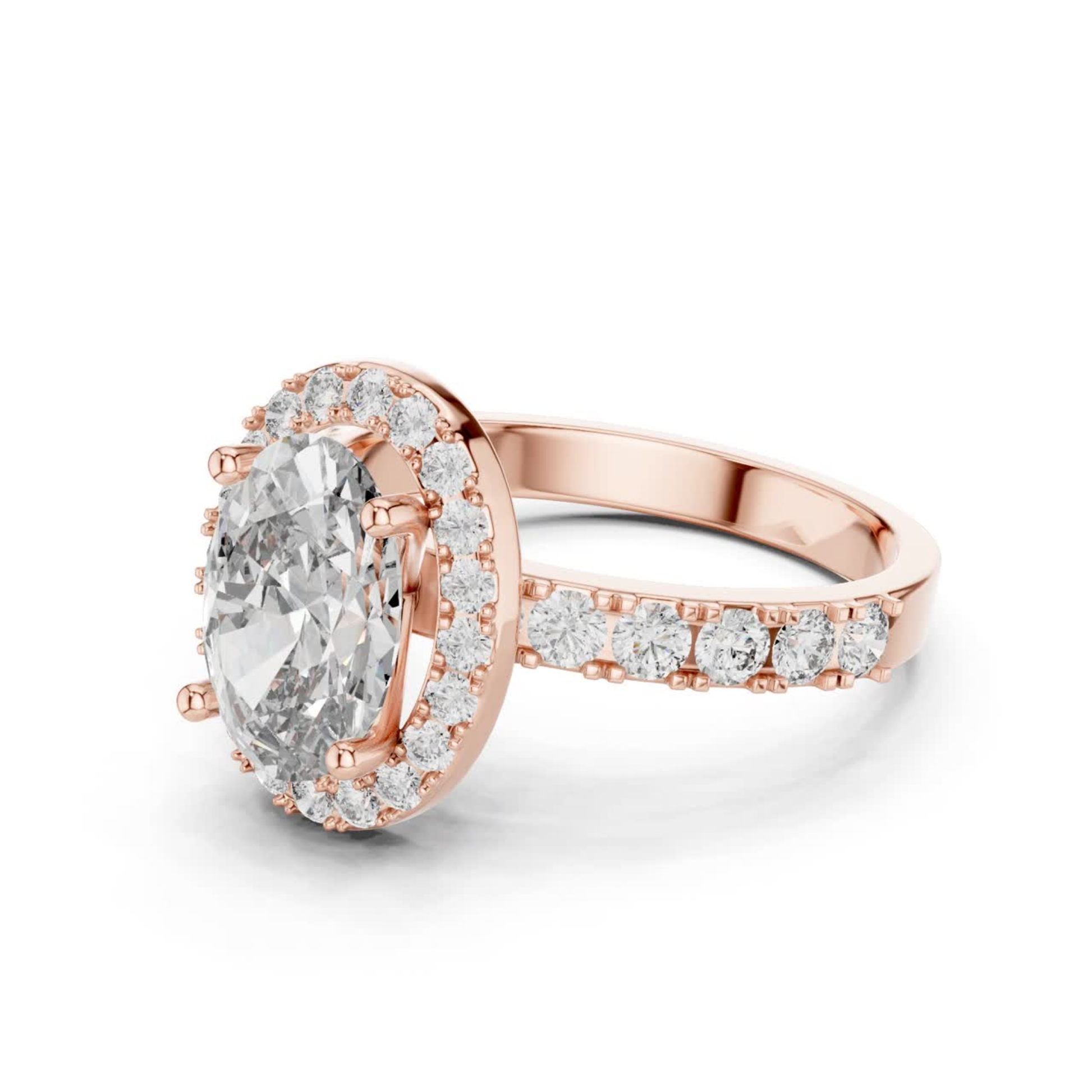 Oval halo diamond ring angle view rose gold
Rose gold oval halo engagement ring angle
Oval diamond halo ring angled front view
Rose gold oval halo diamond ring design
Oval halo ring with diamond band angle
Lab grown oval halo ring angle view
Oval diamond engagement ring side angle
Rose gold oval halo ring perspective
Oval halo diamond ring with pave band
Classic oval halo engagement ring angle