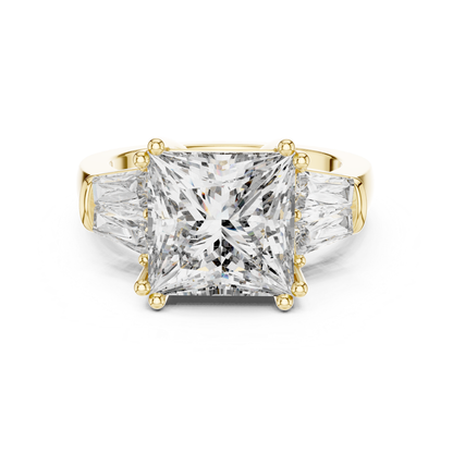 Princess cut diamond ring with baguette side stones
Yellow gold princess cut baguette diamond ring
Front view princess cut three stone ring
Princess cut diamond with tapered baguette sides
Four prong princess cut diamond ring
Yellow gold three stone diamond ring
Princess cut diamond ring front profile
Yellow gold ring with baguette side diamonds
Classic princess cut diamond ring design
Princess cut diamond engagement ring
