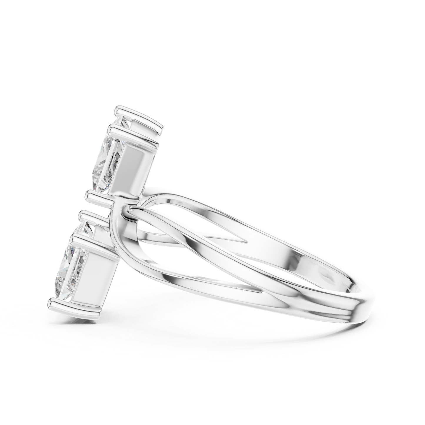 Side profile princess cut diamond bypass ring in white gold
White gold bypass ring with split crossover band
Double princess diamond ring in white gold side view
White gold crossover bypass ring with princess diamonds
Modern princess cut diamond ring in white gold
White gold open bypass diamond ring
Elegant split band princess diamond ring
White gold double diamond crossover ring
Minimal princess cut bypass ring in white gold
White gold side view diamond bypass ring