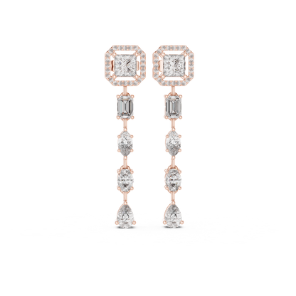 Rose gold princess cut diamond drop earrings
Halo diamond dangle earrings in rose gold
Long mixed shape diamond earrings for women
Rose gold linear diamond drop earrings
Princess and pear diamond statement earrings
Elegant diamond drop earrings in rose gold
Multi shape diamond earrings with halo top
Luxury rose gold diamond dangle earrings
Modern diamond drop earrings with pear stones
Rose gold geometric diamond earrings