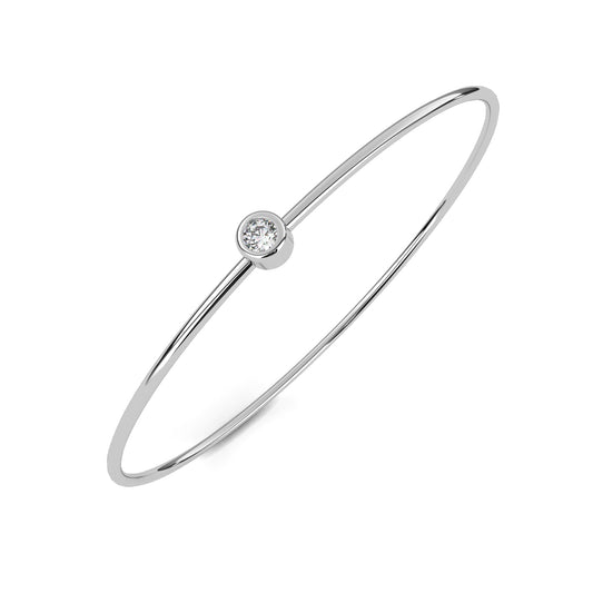 Diamond Solitaire Bangle Bracelet