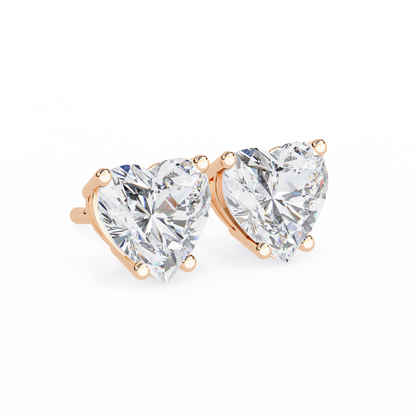 Diamond Heart Studs