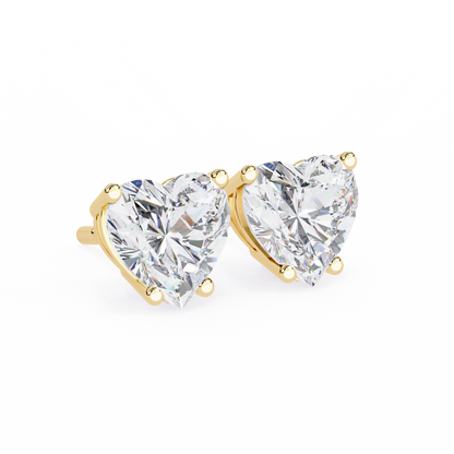 Diamond Heart Studs