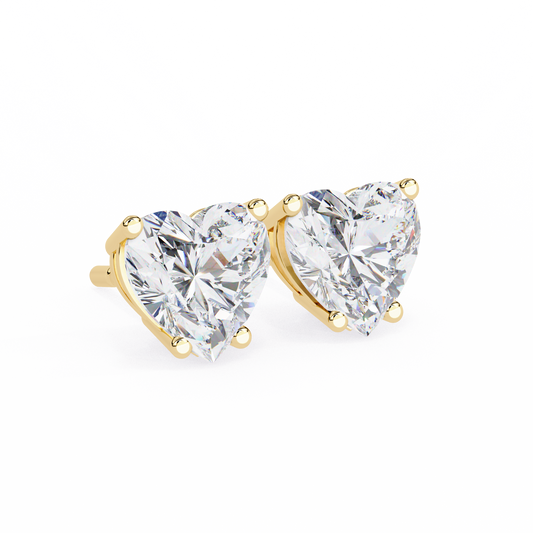 Diamond Heart Studs