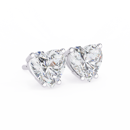 Diamond Heart Studs