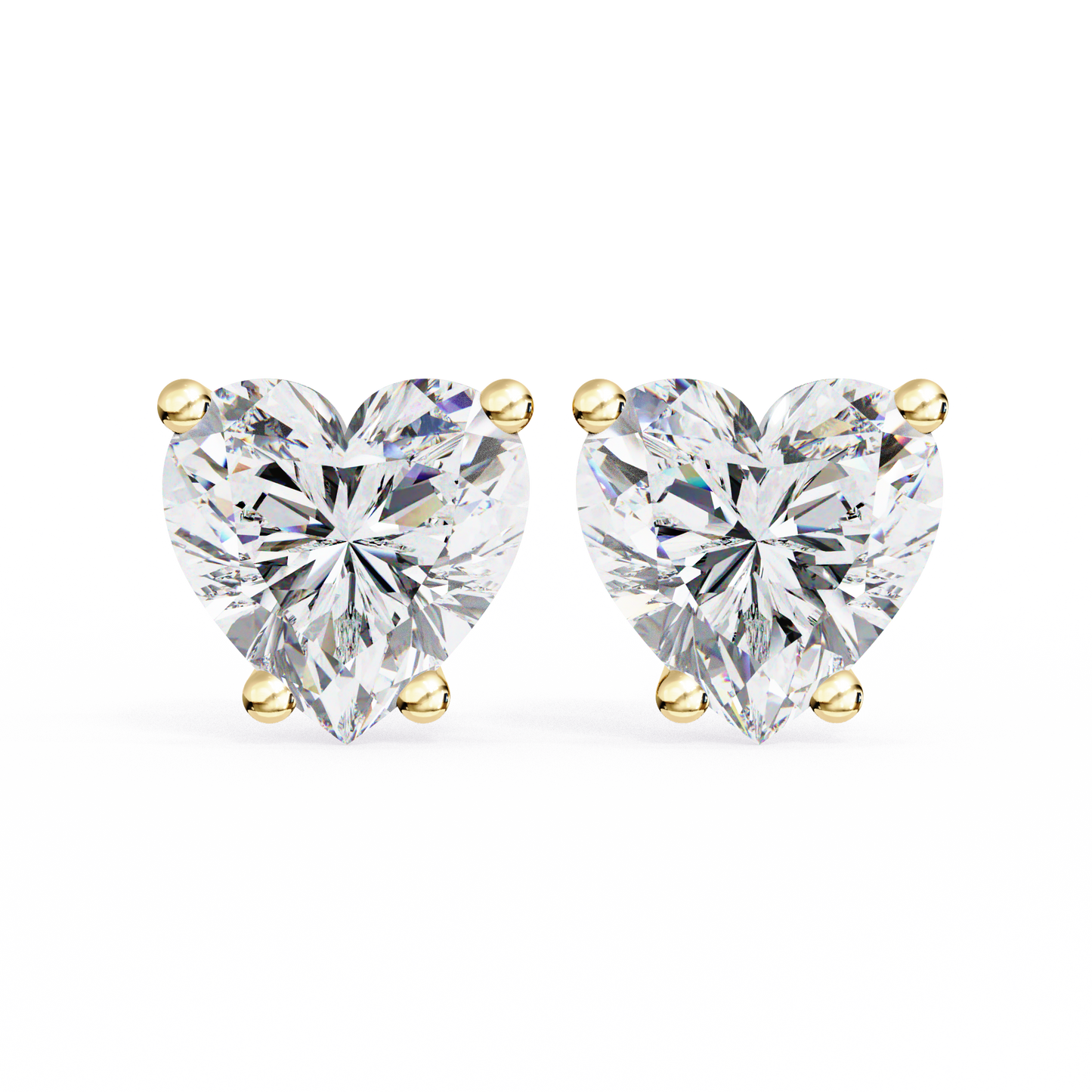 Diamond Heart Studs