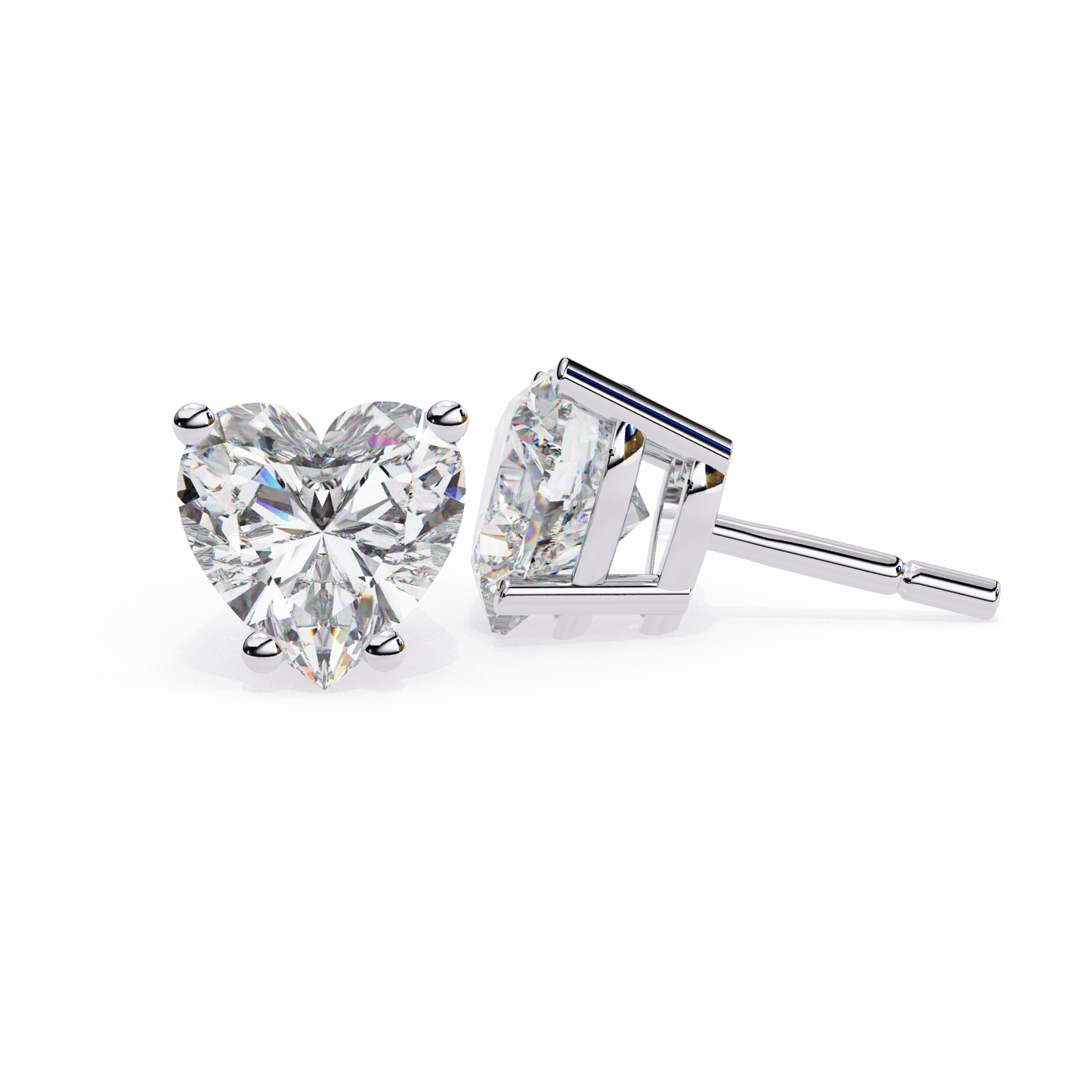 Diamond Heart Studs