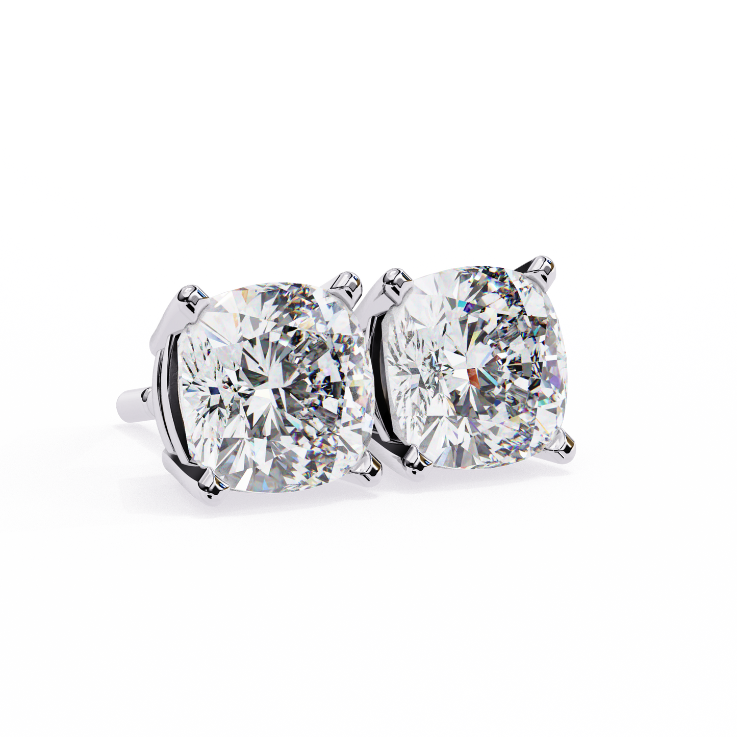 Diamond Cushion Studs