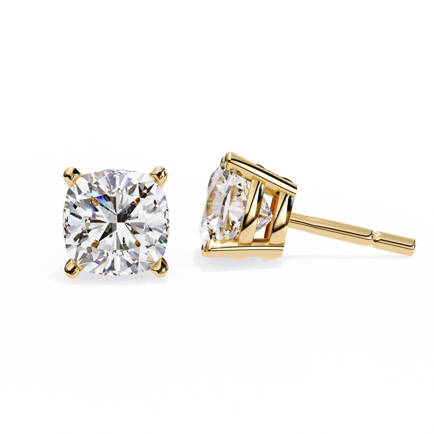 Diamond Cushion Studs