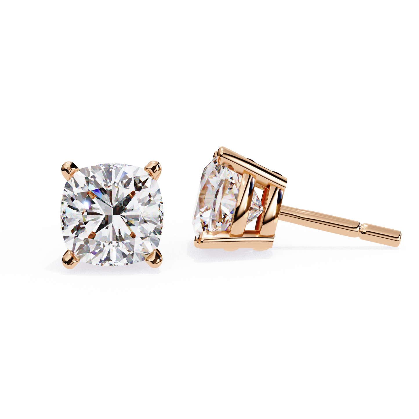 Diamond Cushion Studs