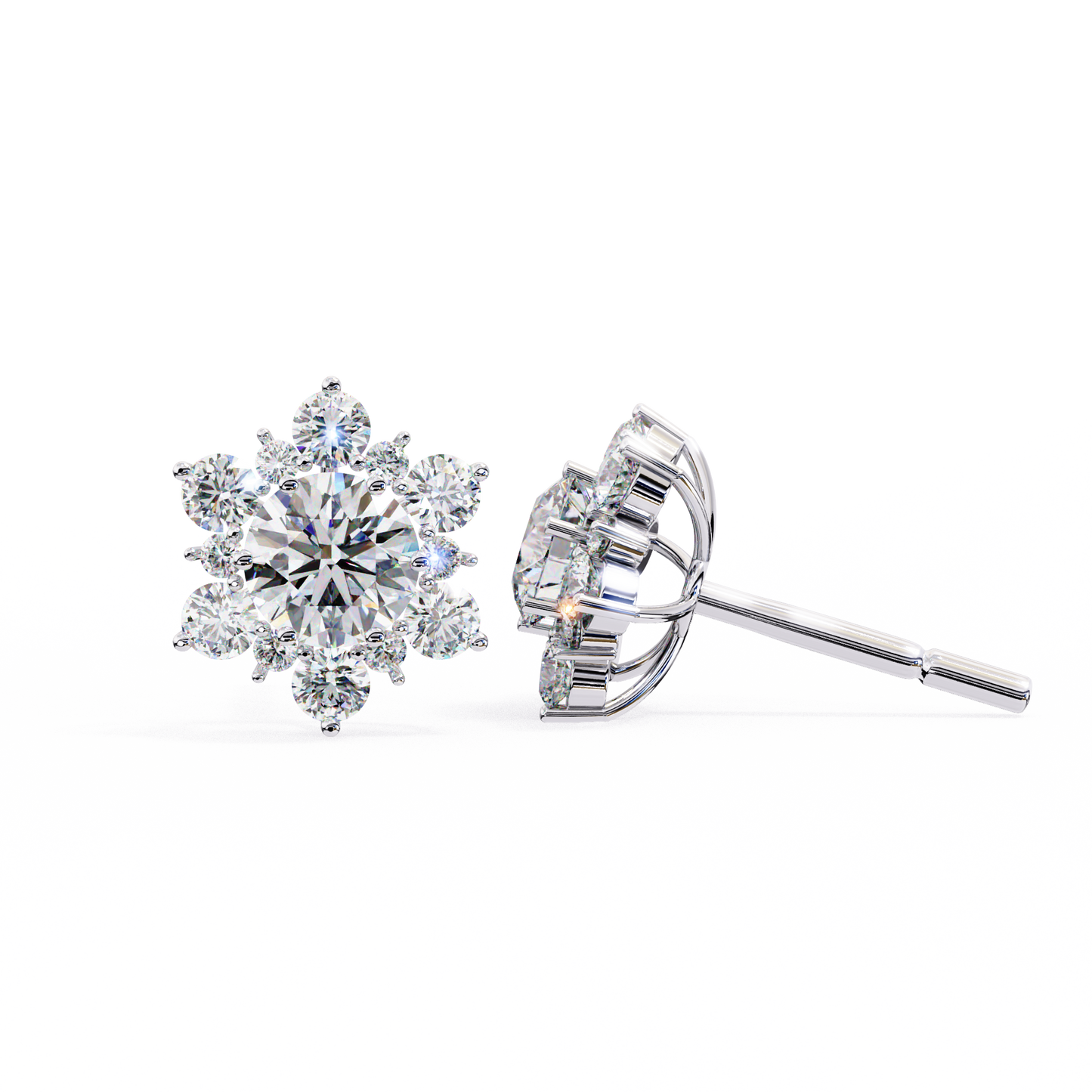 Diamond Blossom Earrings