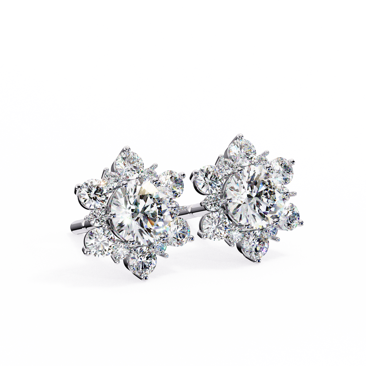 Diamond Blossom Earrings