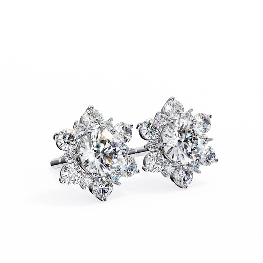 Diamond Blossom Earrings