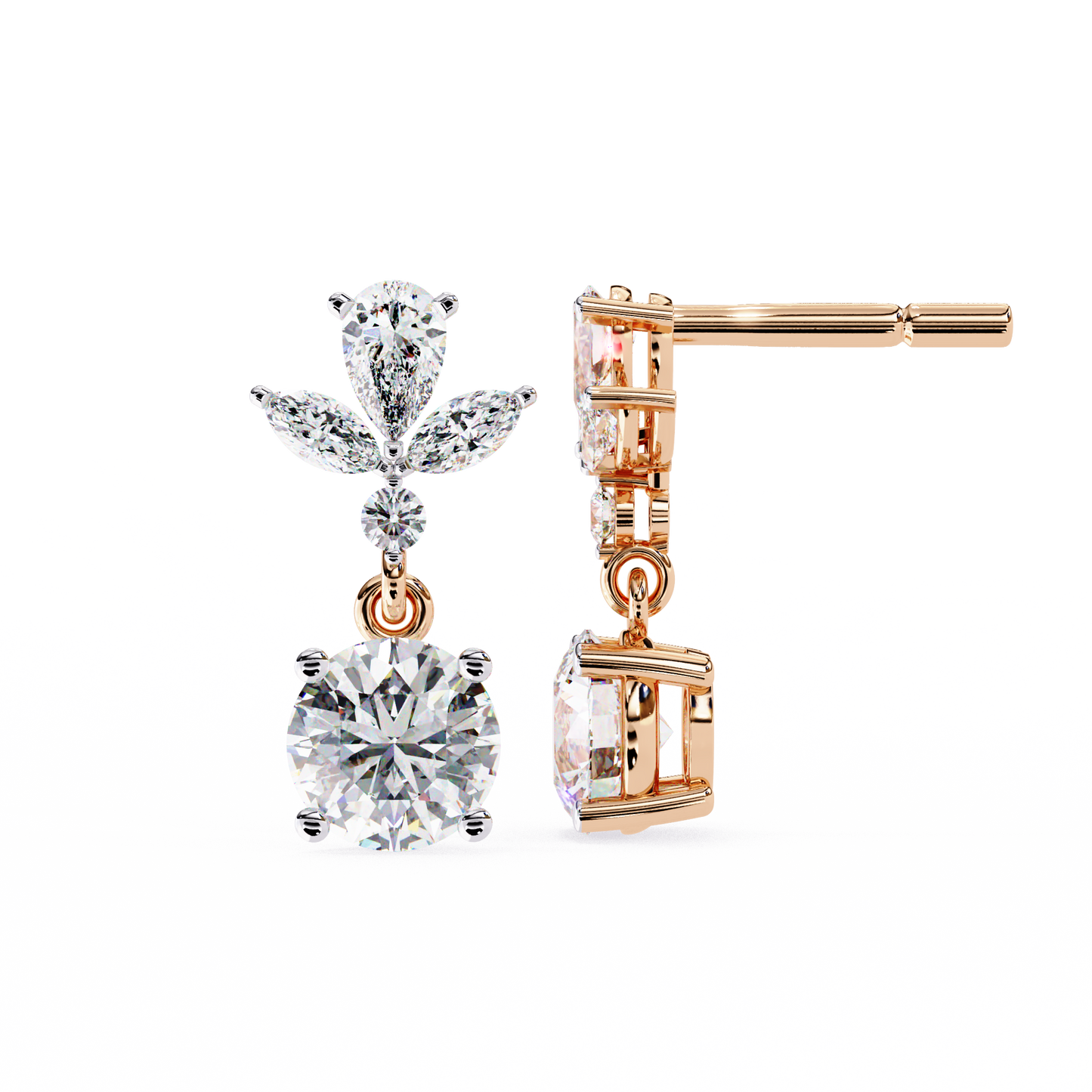 Diamond Petal Earrings