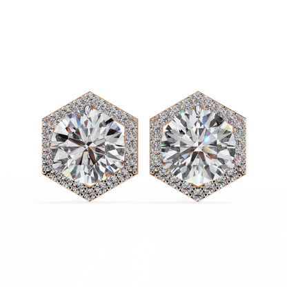 Lustre Hex Diamond Studs