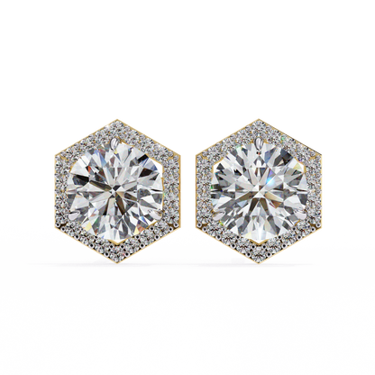 Lustre Hex Diamond Studs