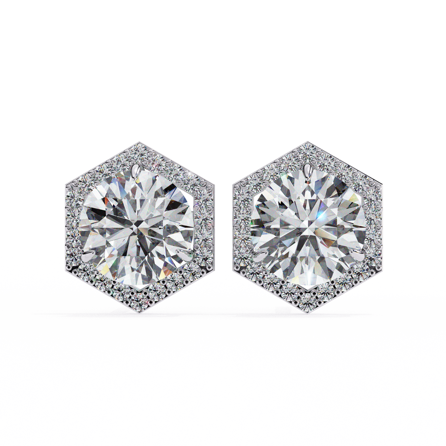 Lustre Hex Diamond Studs