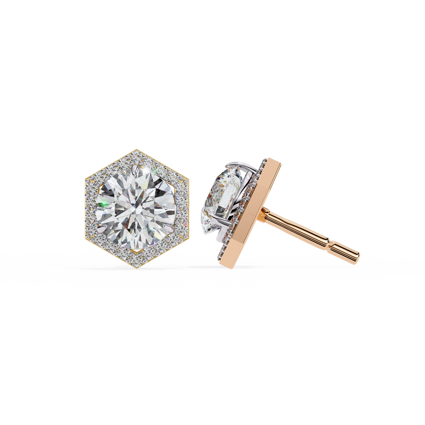 Lustre Hex Diamond Studs