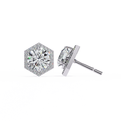 Lustre Hex Diamond Studs