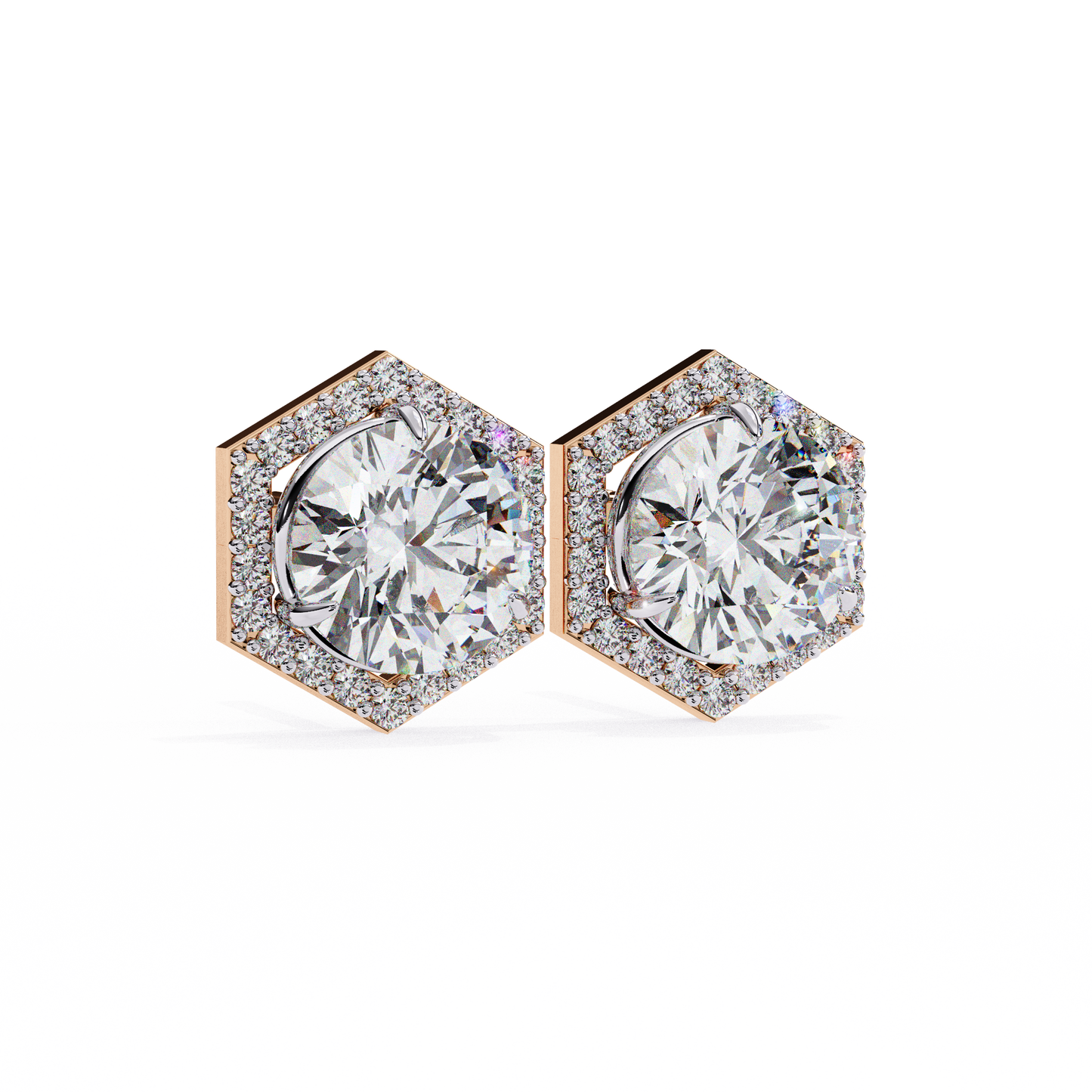 Lustre Hex Diamond Studs