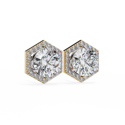 Lustre Hex Diamond Studs