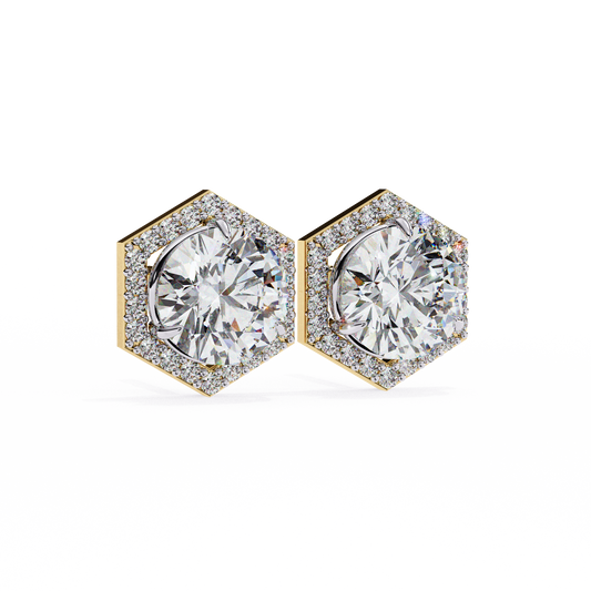 Lustre Hex Diamond Studs