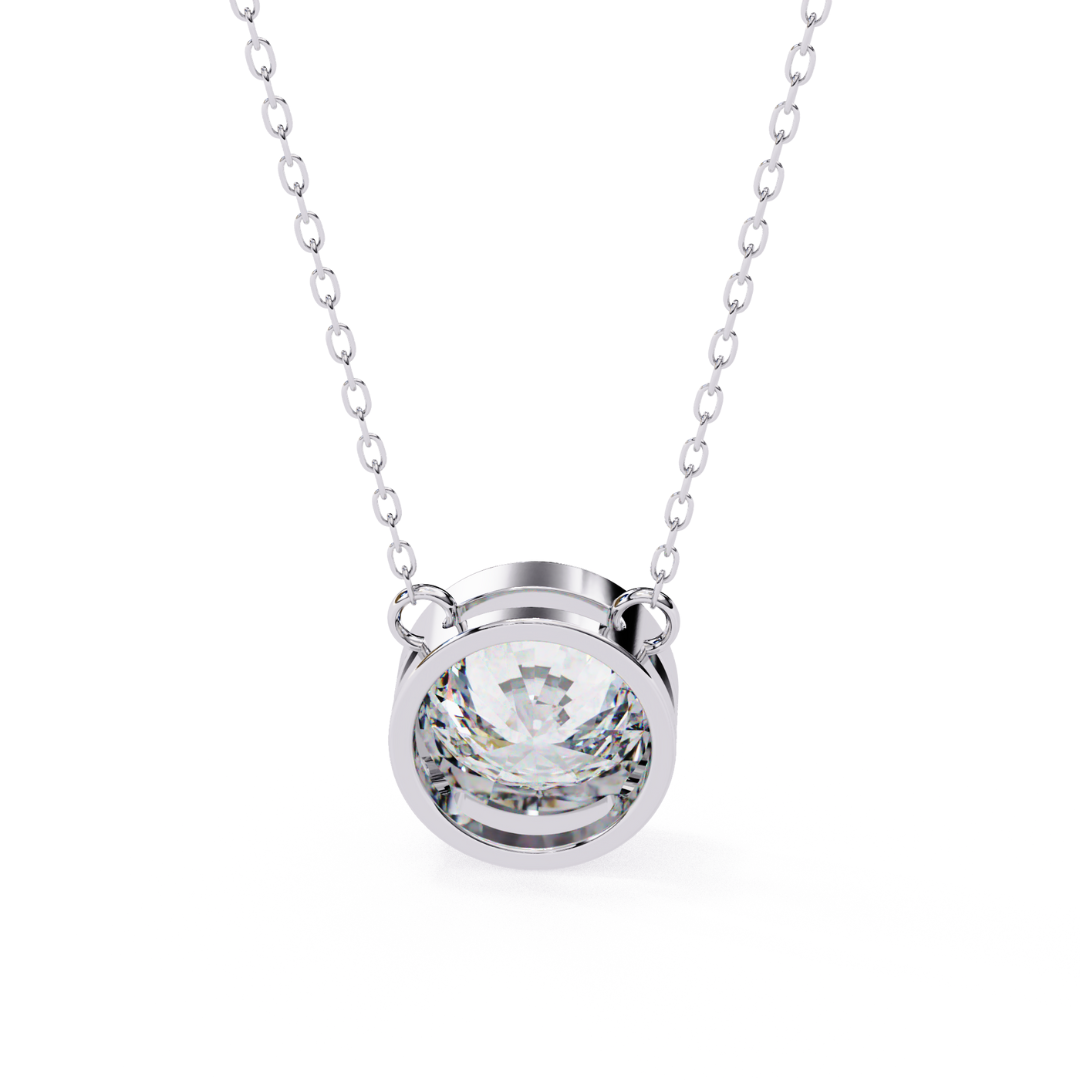 Bezel Elegance Lab Grown Diamond Pendant with Chain | Luxury Fine Jewelry
