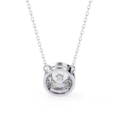 Bezel Elegance Lab Grown Diamond Pendant with Chain | Luxury Fine Jewelry