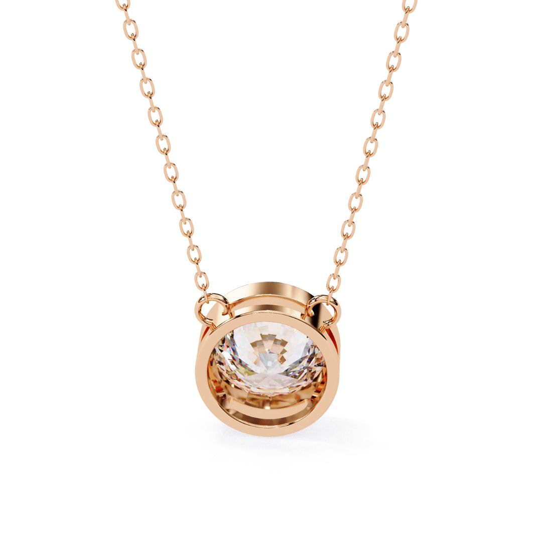 Bezel Elegance Lab Grown Diamond Pendant with Chain | Luxury Fine Jewelry