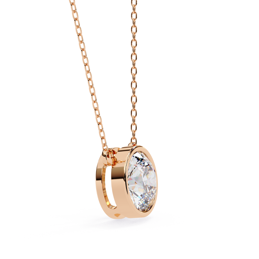 Bezel Elegance Lab Grown Diamond Pendant with Chain | Luxury Fine Jewelry
