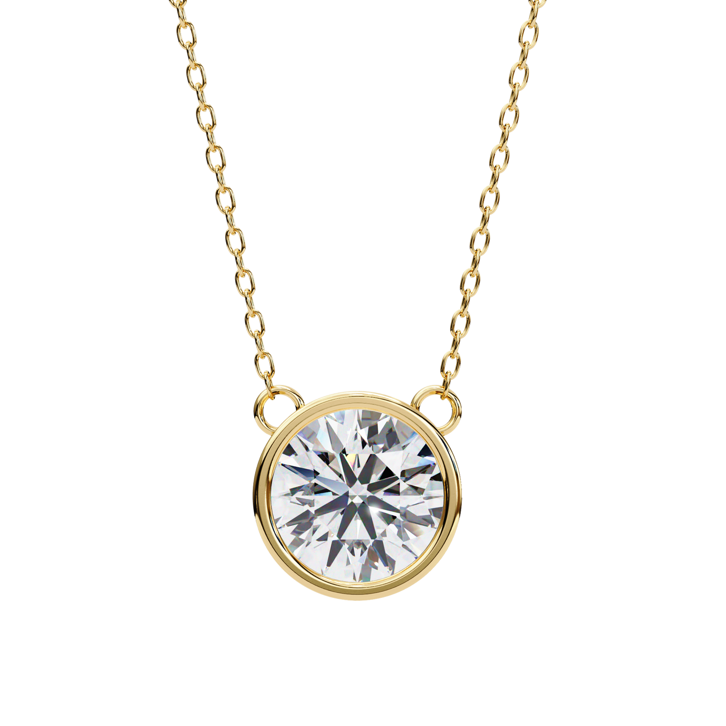 Classic Circle Shimmering Diamond Pendant