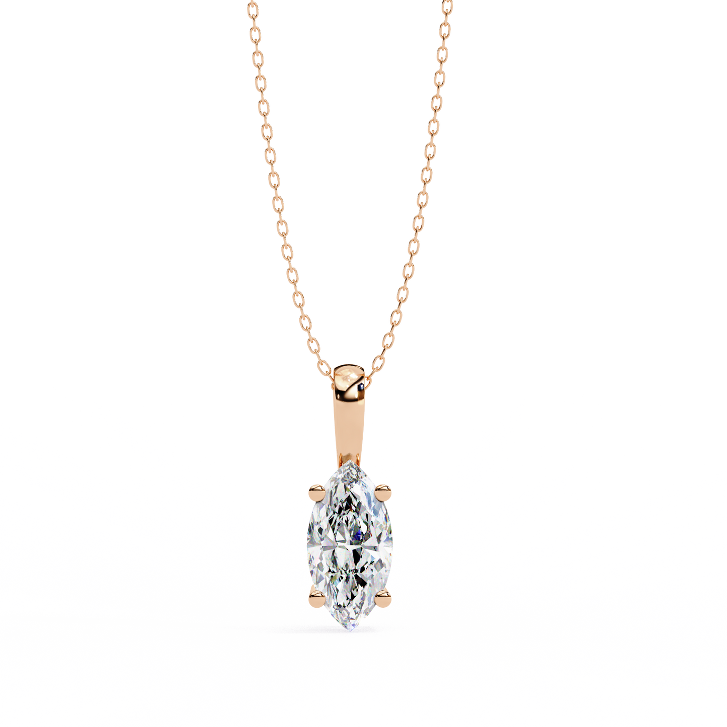 Radiant Oval Elegent Diamond Pendant