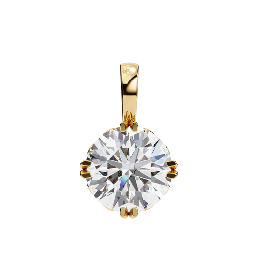 Classic Lab Grown Diamond Pendant | 18K Fine Gold Jewelry
