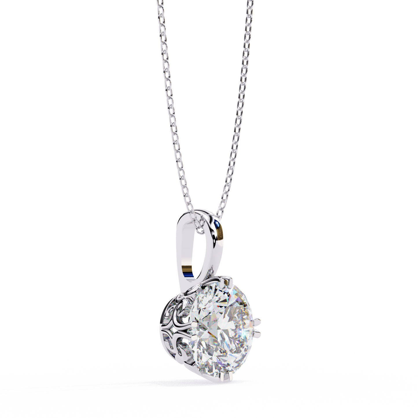 Radiant Round Diamond Pendant