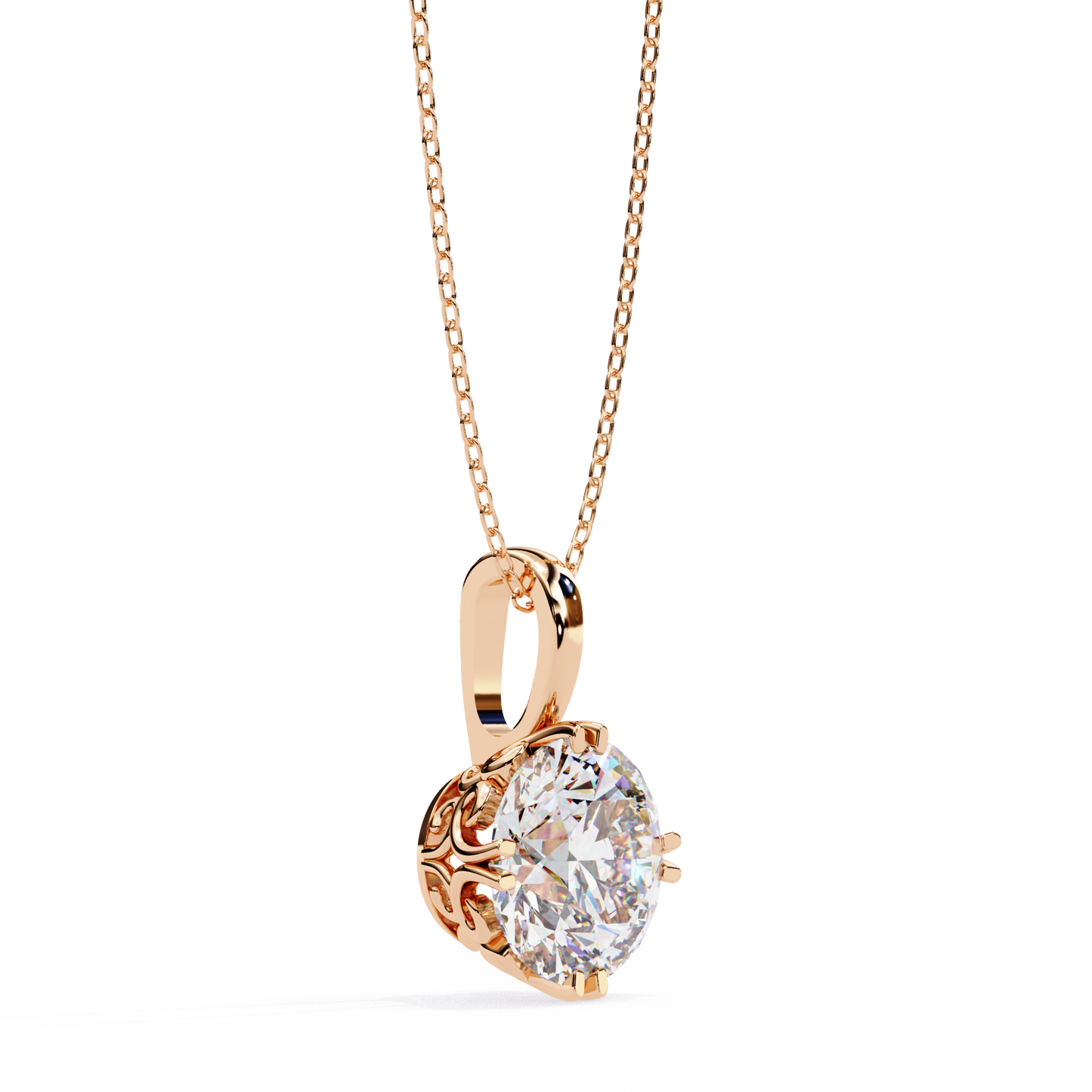 Radiant Round Diamond Pendant