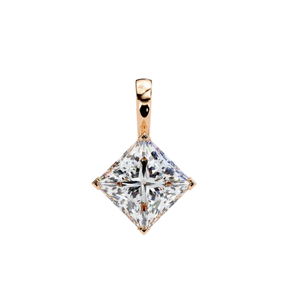 Shimmering Diamond Square Pendant