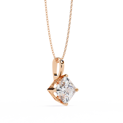 Shimmering Diamond Square Pendant