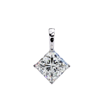 Shimmering Diamond Square Pendant