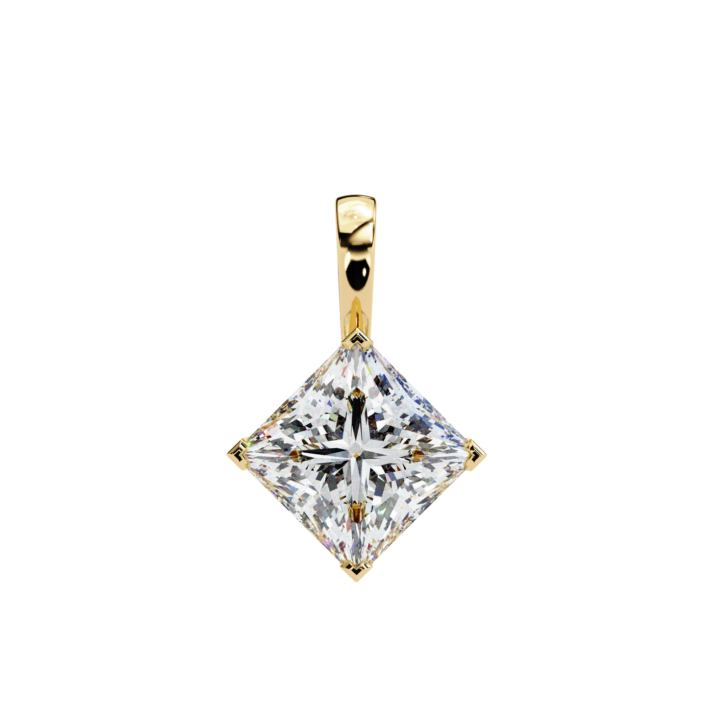 Shimmering Diamond Square Pendant