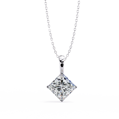 Shimmering Diamond Square Pendant