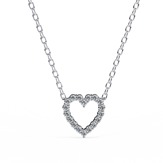 Diamond Halo Heart Pendant