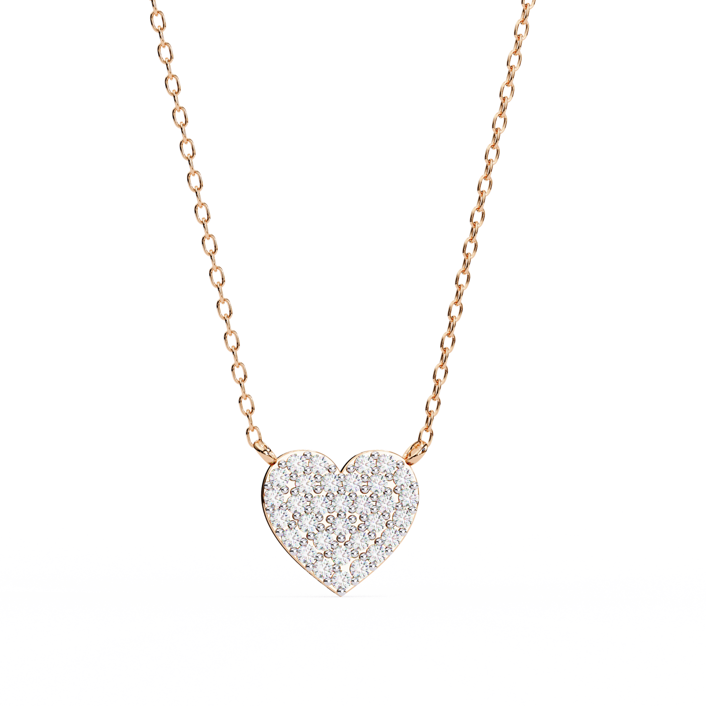 Diamond-Studded Heart Pendant